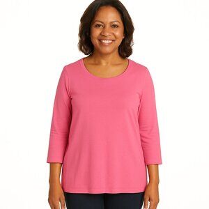 Bundle 3/$24 J. Jill Pima Cotton T- Shirt Elbow Sleeve T-shirt Size Xlarge, Pink